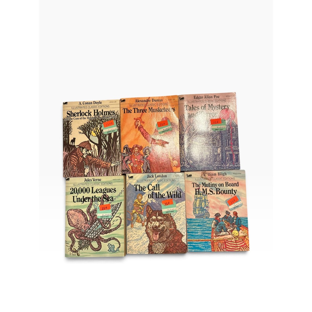 Vintage Moby Books Illustrated Classic Editions Set 6 Paperback Lot Sherlock